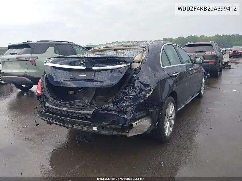 2018 Mercedes-Benz E 300 4Matic VIN: WDDZF4KB2JA399412 Lot: 45647530