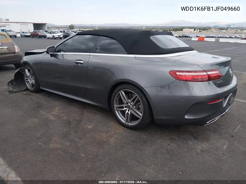 2018 Mercedes-Benz E 400 VIN: WDD1K6FB1JF049660 Lot: 45655692