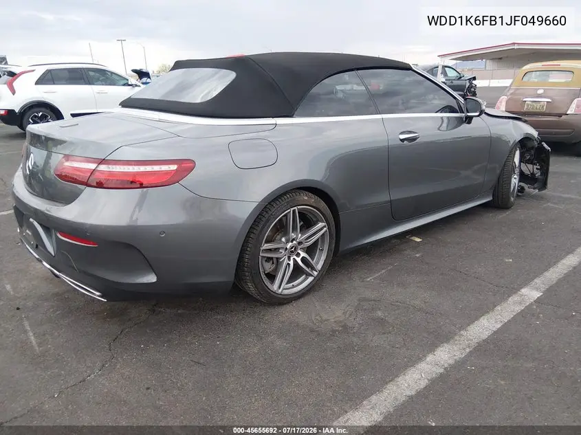 2018 Mercedes-Benz E 400 VIN: WDD1K6FB1JF049660 Lot: 45655692