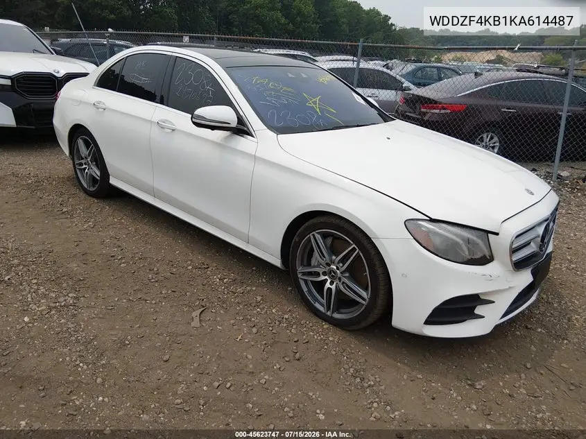 2019 Mercedes-Benz E 300 4Matic VIN: WDDZF4KB1KA614487 Lot: 45623747