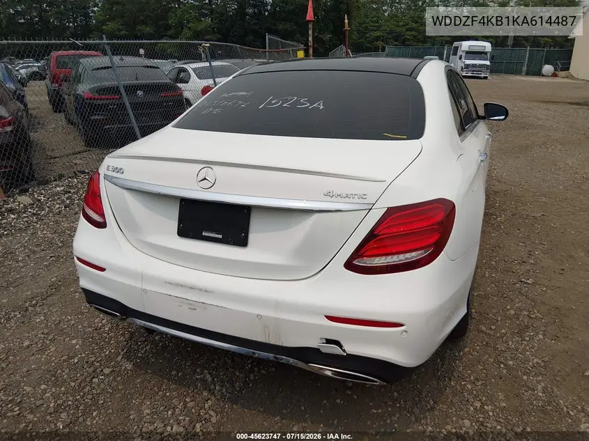 2019 Mercedes-Benz E 300 4Matic VIN: WDDZF4KB1KA614487 Lot: 45623747