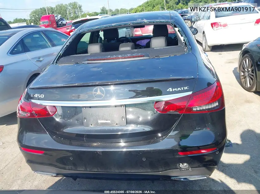 2021 Mercedes-Benz E 450 4Matic VIN: W1KZF5KBXMA901917 Lot: 45524305