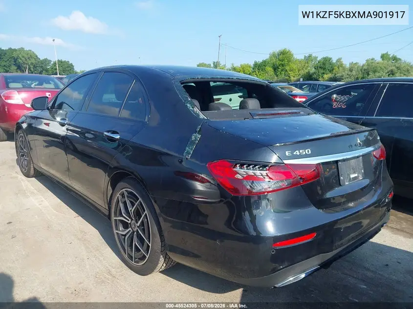 2021 Mercedes-Benz E 450 4Matic VIN: W1KZF5KBXMA901917 Lot: 45524305