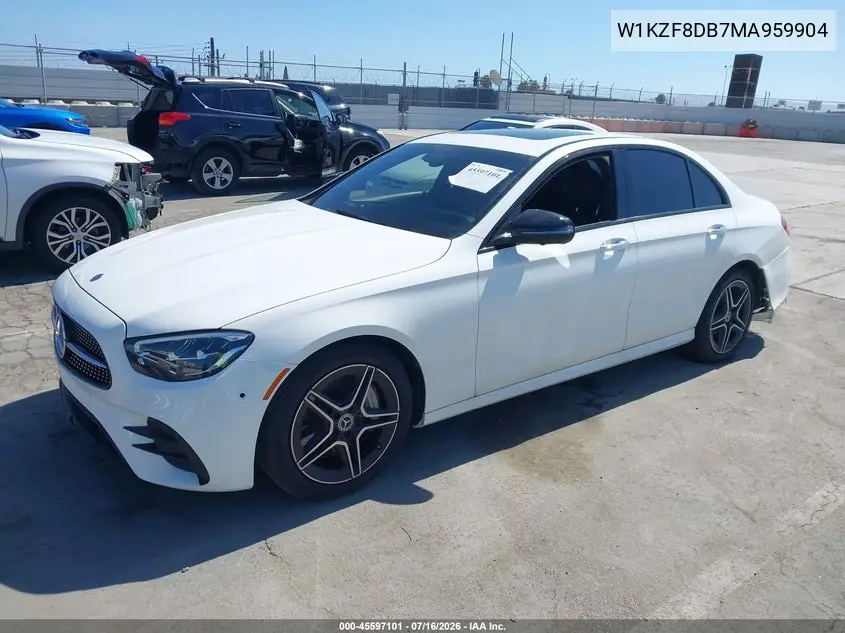 2021 Mercedes-Benz E 350 VIN: W1KZF8DB7MA959904 Lot: 45597101