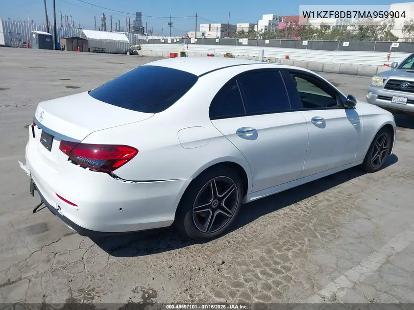 2021 Mercedes-Benz E 350 VIN: W1KZF8DB7MA959904 Lot: 45597101