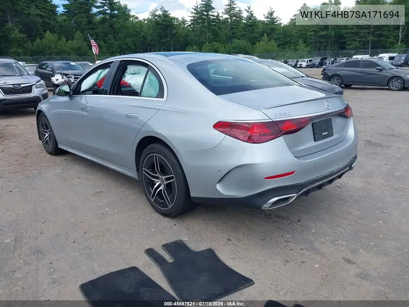 2025 Mercedes-Benz E 350 VIN: W1KLF4HB7SA171694 Lot: 45587621