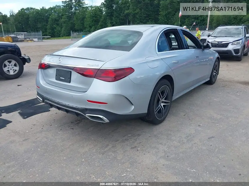 2025 Mercedes-Benz E 350 VIN: W1KLF4HB7SA171694 Lot: 45587621
