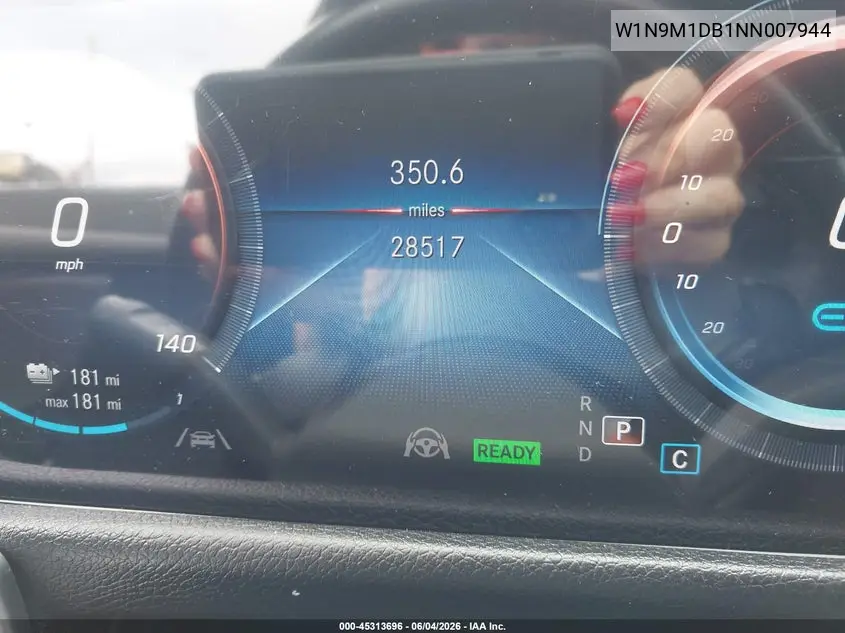 2022 Mercedes-Benz Eqb 350 Suv 4Matic VIN: W1N9M1DB1NN007944 Lot: 45313696
