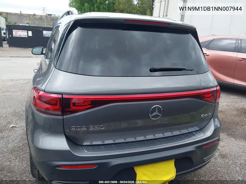 2022 Mercedes-Benz Eqb 350 Suv 4Matic VIN: W1N9M1DB1NN007944 Lot: 45313696