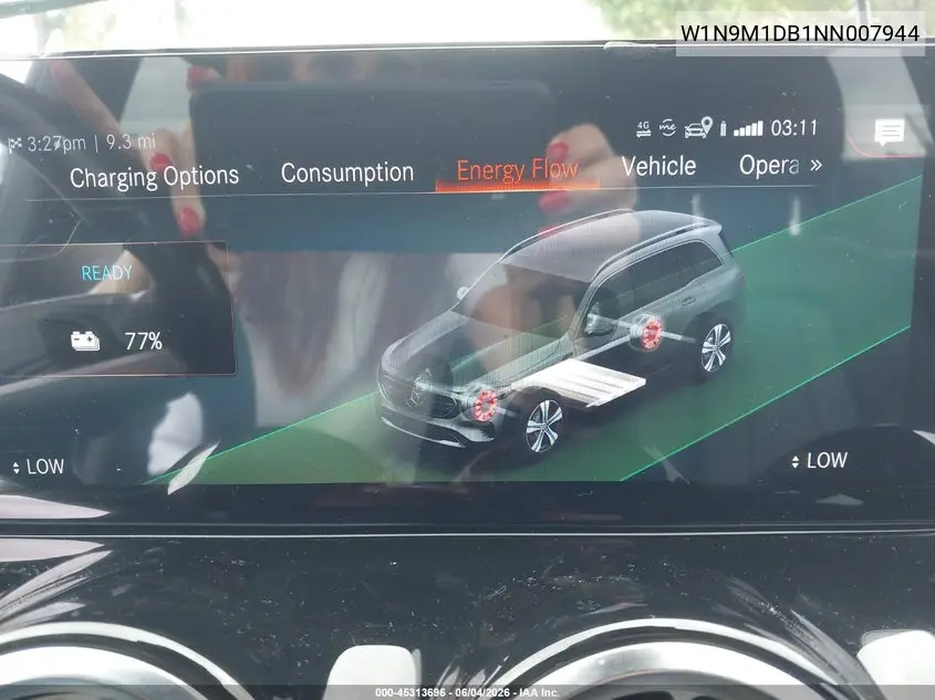 2022 Mercedes-Benz Eqb 350 Suv 4Matic VIN: W1N9M1DB1NN007944 Lot: 45313696