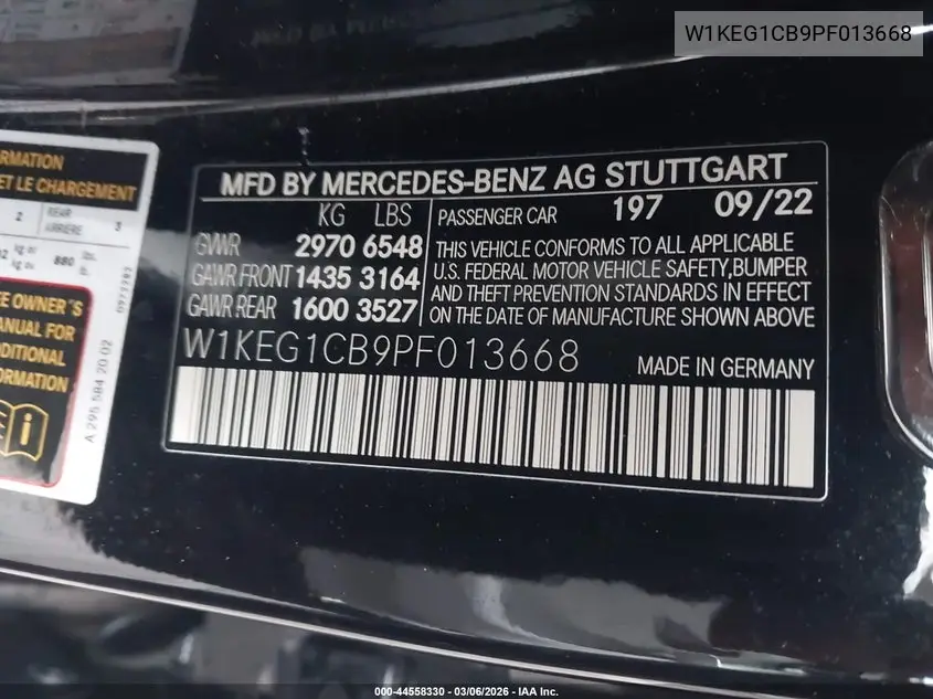 2023 Mercedes-Benz Eqe 350 4Matic VIN: W1KEG1CB9PF013668 Lot: 44558330
