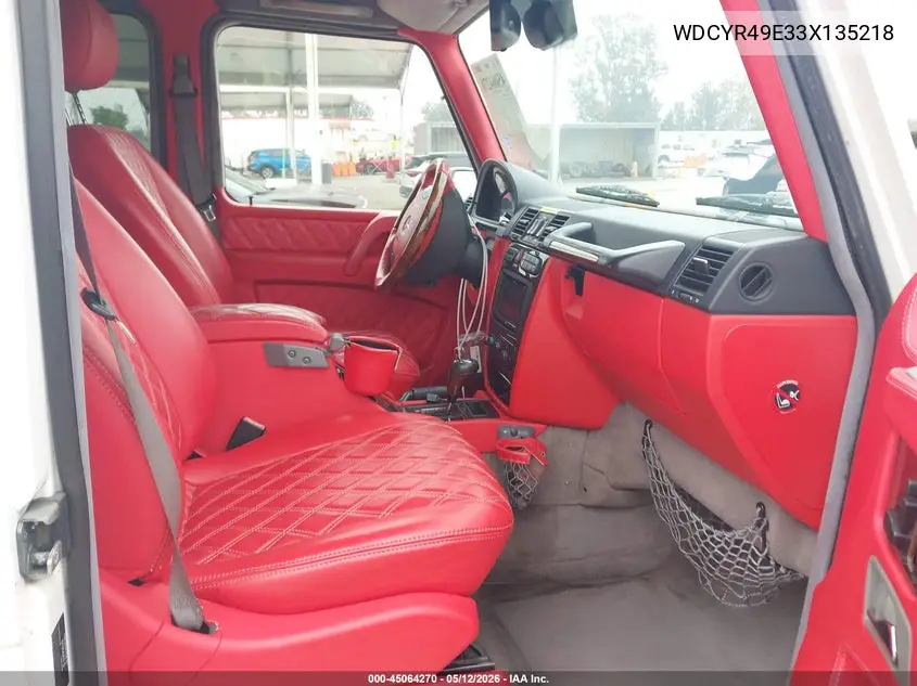 2003 Mercedes-Benz G 500 VIN: WDCYR49E33X135218 Lot: 45064270