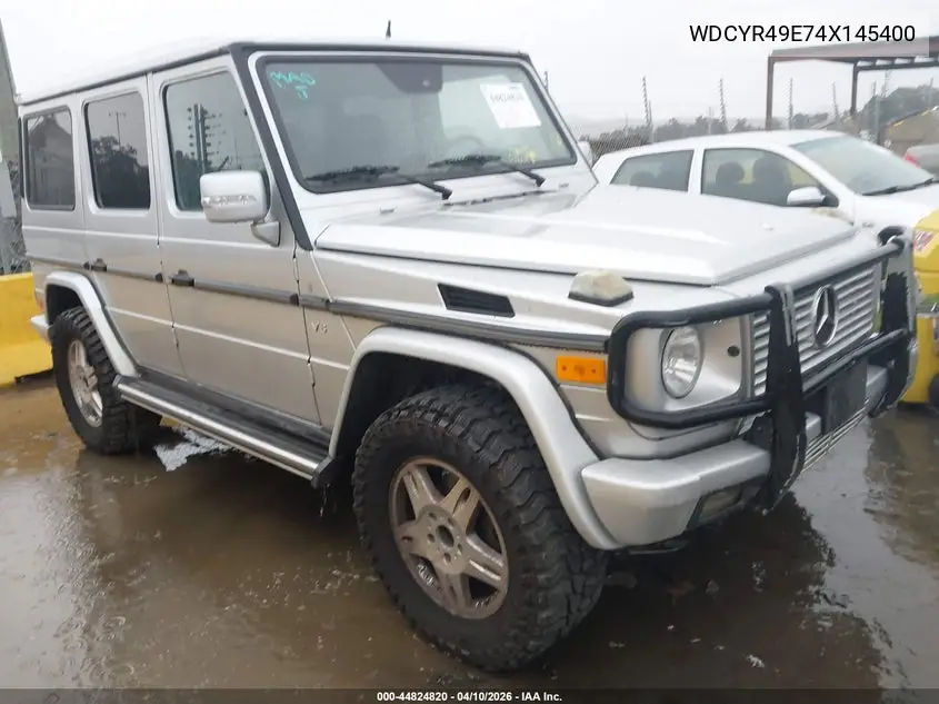 2004 Mercedes-Benz G 500 4Matic VIN: WDCYR49E74X145400 Lot: 44824820