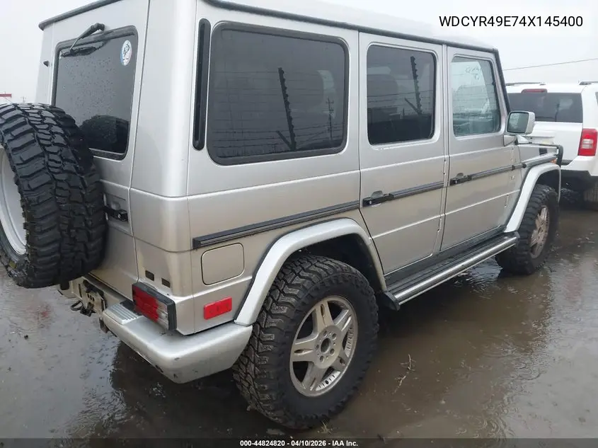 2004 Mercedes-Benz G 500 4Matic VIN: WDCYR49E74X145400 Lot: 44824820