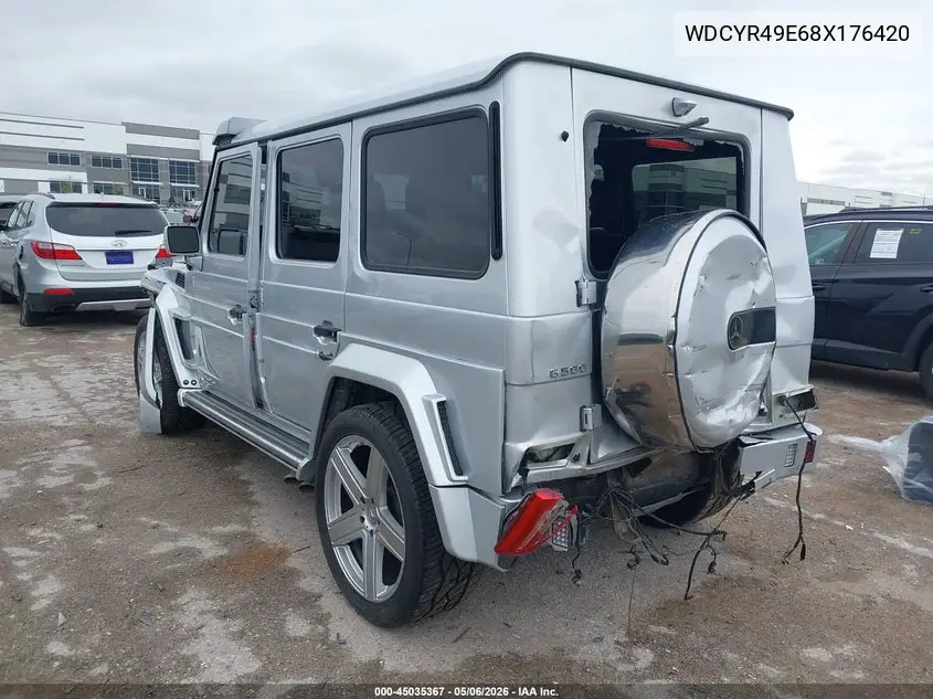 2008 Mercedes-Benz G 500 4Matic VIN: WDCYR49E68X176420 Lot: 45035367