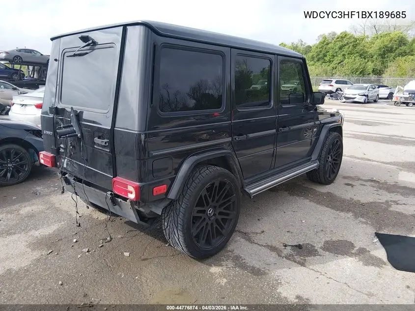 2011 Mercedes-Benz G 550 4Matic VIN: WDCYC3HF1BX189685 Lot: 44776874