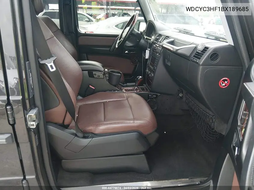 2011 Mercedes-Benz G 550 4Matic VIN: WDCYC3HF1BX189685 Lot: 44776874