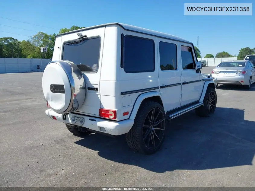 2015 Mercedes-Benz G 550 4Matic VIN: WDCYC3HF3FX231358 Lot: 44820843