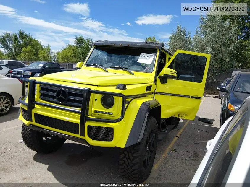 2017 Mercedes-Benz G 550 4X4 Squared VIN: WDCYC5FF7HX272870 Lot: 45534522