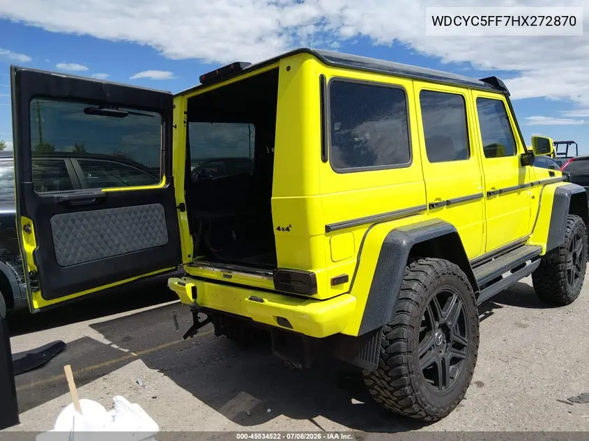 2017 Mercedes-Benz G 550 4X4 Squared VIN: WDCYC5FF7HX272870 Lot: 45534522