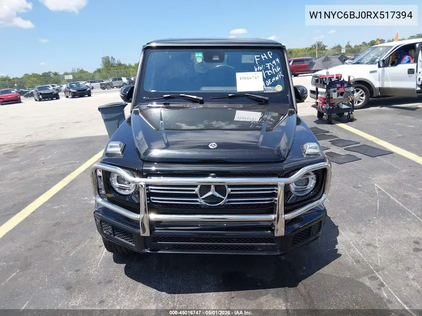 2024 Mercedes-Benz G 550 4Matic VIN: W1NYC6BJ0RX517394 Lot: 45016747