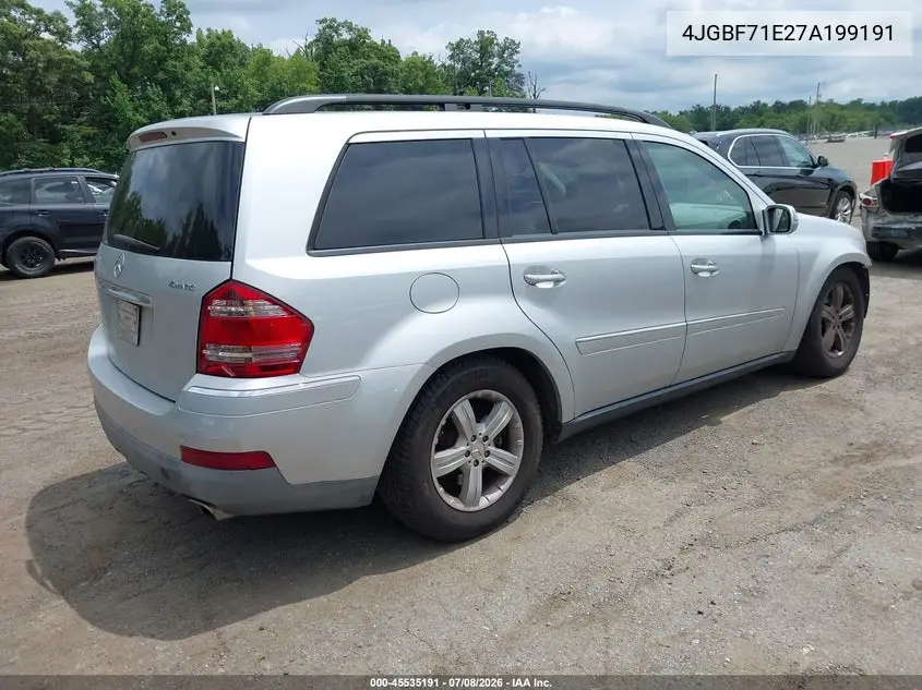 2007 Mercedes-Benz Gl 450 4Matic VIN: 4JGBF71E27A199191 Lot: 45535191
