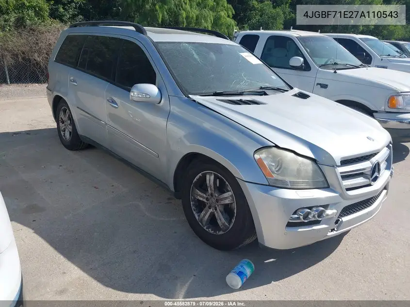 2007 Mercedes-Benz Gl 450 4Matic VIN: 4JGBF71E27A110543 Lot: 45582879