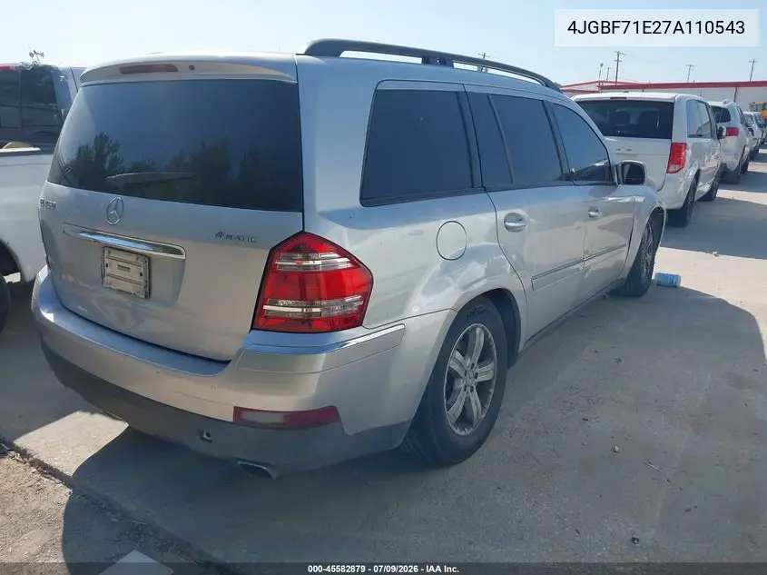 2007 Mercedes-Benz Gl 450 4Matic VIN: 4JGBF71E27A110543 Lot: 45582879
