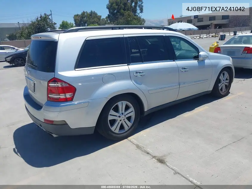 2007 Mercedes-Benz Gl 450 4Matic VIN: 4JGBF71EX7A241042 Lot: 45585359