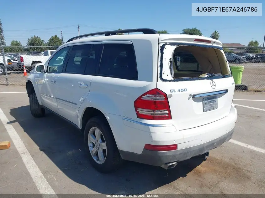 2007 Mercedes-Benz Gl 450 4Matic VIN: 4JGBF71E67A246786 Lot: 45619936