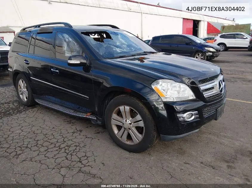 4JGBF71EX8A304402 2008 Mercedes-Benz Gl 450 4Matic