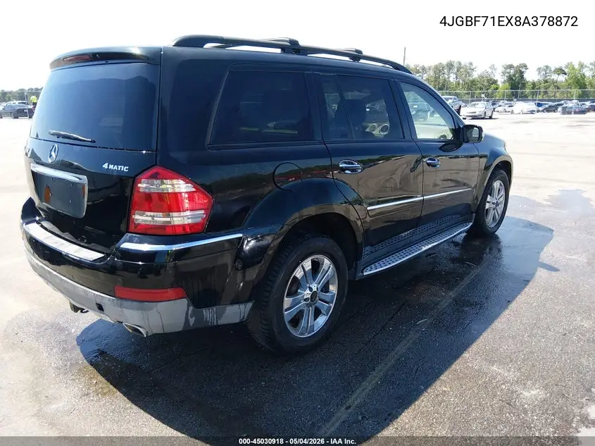 2008 Mercedes-Benz Gl 450 4Matic VIN: 4JGBF71EX8A378872 Lot: 45030918