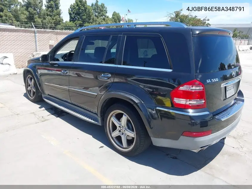 2008 Mercedes-Benz Gl 550 4Matic VIN: 4JGBF86E58A348791 Lot: 45322168