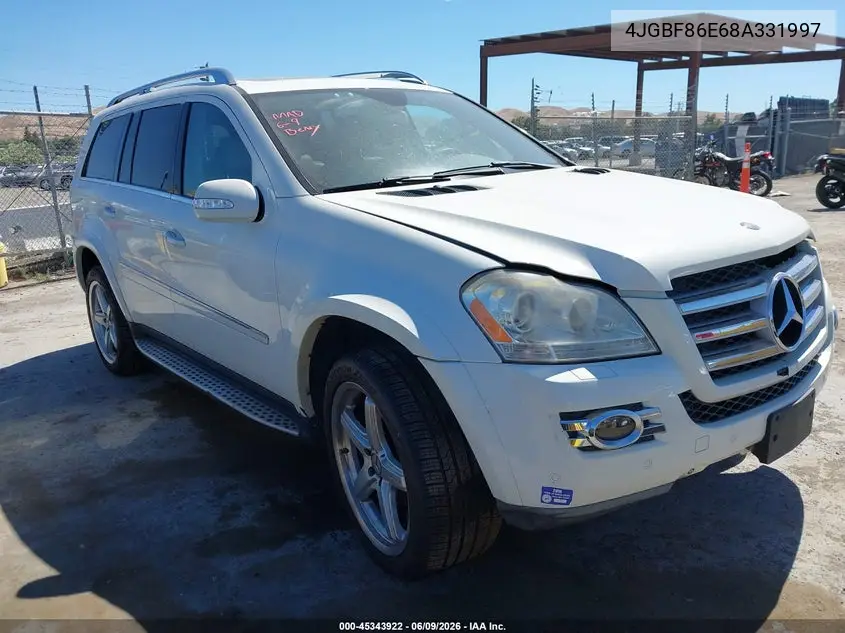 2008 Mercedes-Benz Gl-Class 5.5L VIN: 4JGBF86E68A331997 Lot: 45343922