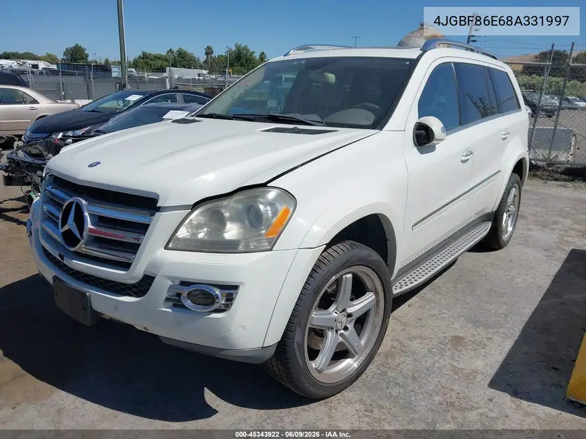 2008 Mercedes-Benz Gl-Class 5.5L VIN: 4JGBF86E68A331997 Lot: 45343922