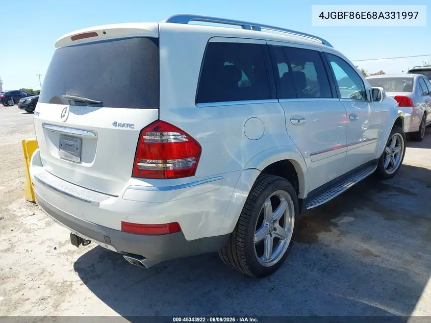 2008 Mercedes-Benz Gl-Class 5.5L VIN: 4JGBF86E68A331997 Lot: 45343922