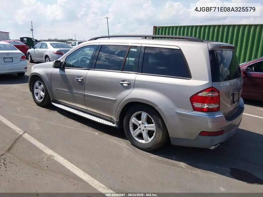 2008 Mercedes-Benz Gl-Class 4.6L VIN: 4JGBF71E08A325579 Lot: 45450067