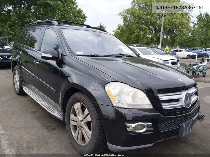 2008 Mercedes-Benz Gl-Class 4.6L VIN: 4JGBF71E78A367151 Lot: 45512804