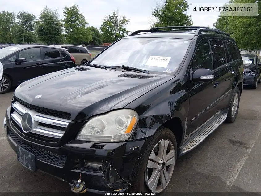 2008 Mercedes-Benz Gl-Class 4.6L VIN: 4JGBF71E78A367151 Lot: 45512804