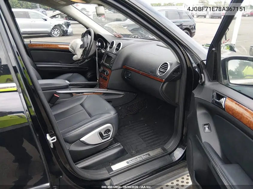 2008 Mercedes-Benz Gl-Class 4.6L VIN: 4JGBF71E78A367151 Lot: 45512804