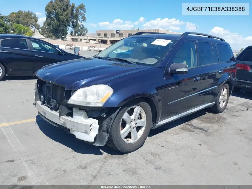 2008 Mercedes-Benz Gl-Class 4.6L VIN: 4JGBF71E38A338388 Lot: 45519628