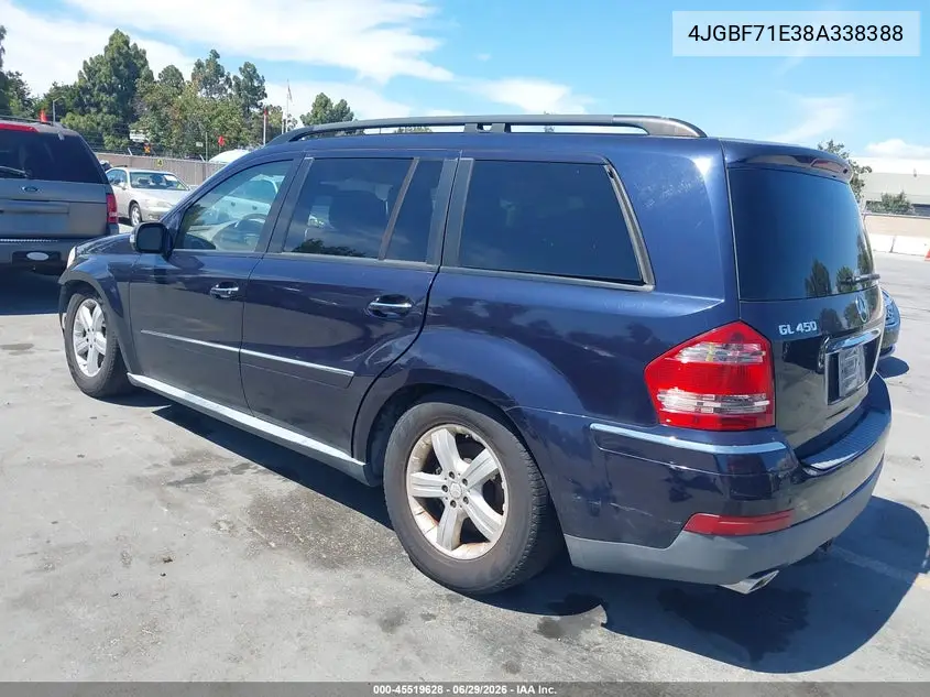 2008 Mercedes-Benz Gl-Class 4.6L VIN: 4JGBF71E38A338388 Lot: 45519628