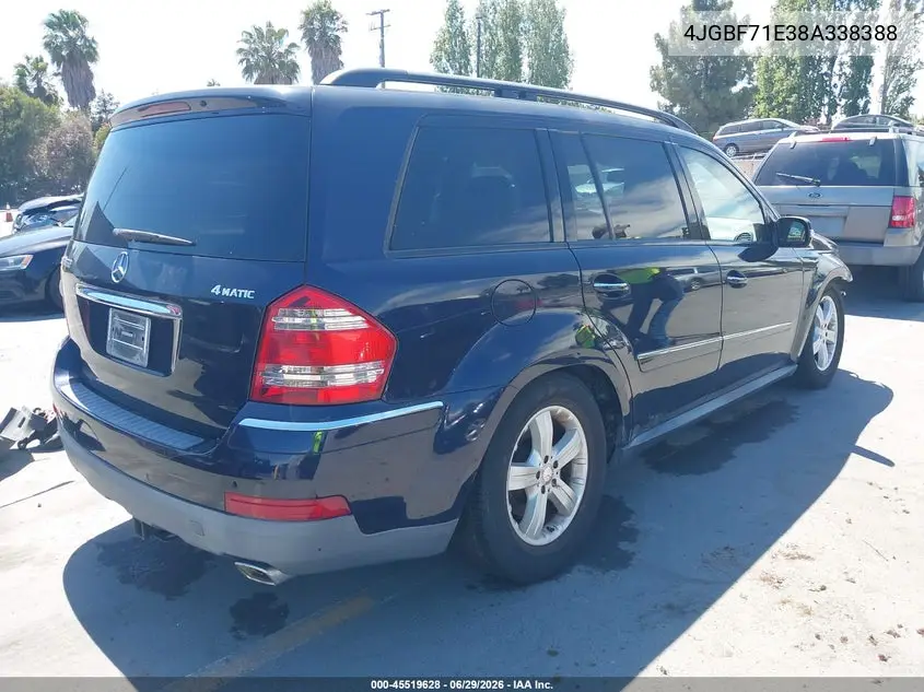 2008 Mercedes-Benz Gl-Class 4.6L VIN: 4JGBF71E38A338388 Lot: 45519628