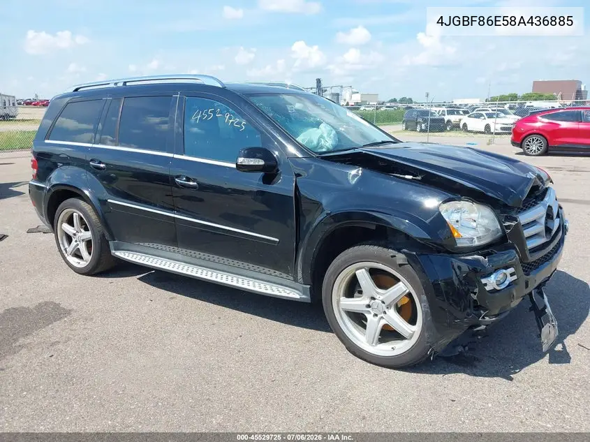 2008 Mercedes-Benz Gl 550 4Matic VIN: 4JGBF86E58A436885 Lot: 45529725