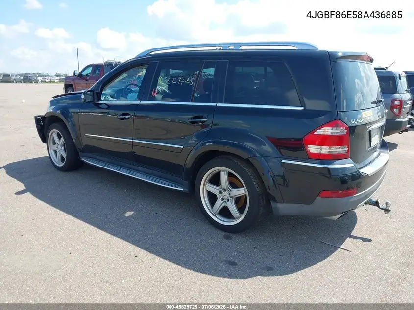 2008 Mercedes-Benz Gl 550 4Matic VIN: 4JGBF86E58A436885 Lot: 45529725