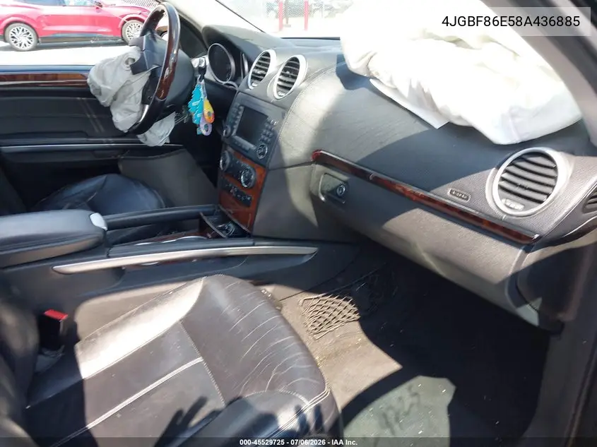 2008 Mercedes-Benz Gl 550 4Matic VIN: 4JGBF86E58A436885 Lot: 45529725