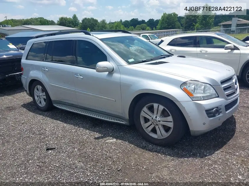 2008 Mercedes-Benz Gl-Class 4.6L VIN: 4JGBF71E28A422122 Lot: 45562713