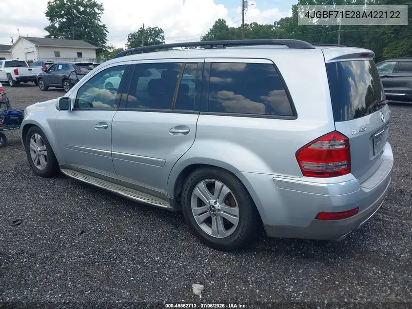 2008 Mercedes-Benz Gl-Class 4.6L VIN: 4JGBF71E28A422122 Lot: 45562713