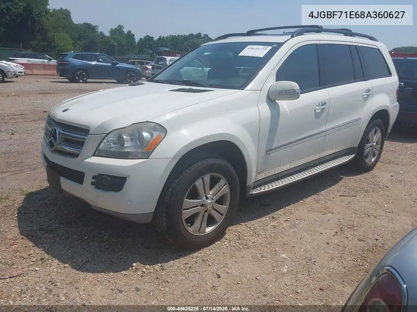 2008 Mercedes-Benz Gl-Class 4.6L VIN: 4JGBF71E68A360627 Lot: 45635225