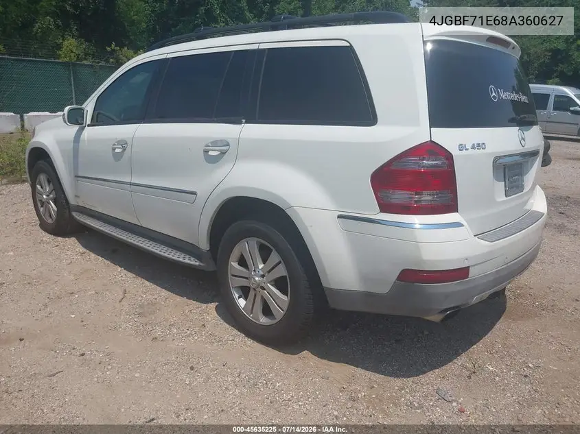 2008 Mercedes-Benz Gl-Class 4.6L VIN: 4JGBF71E68A360627 Lot: 45635225